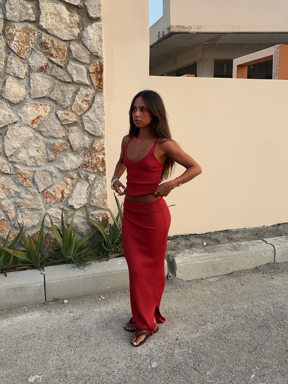 Malie glitter tank top - Red
