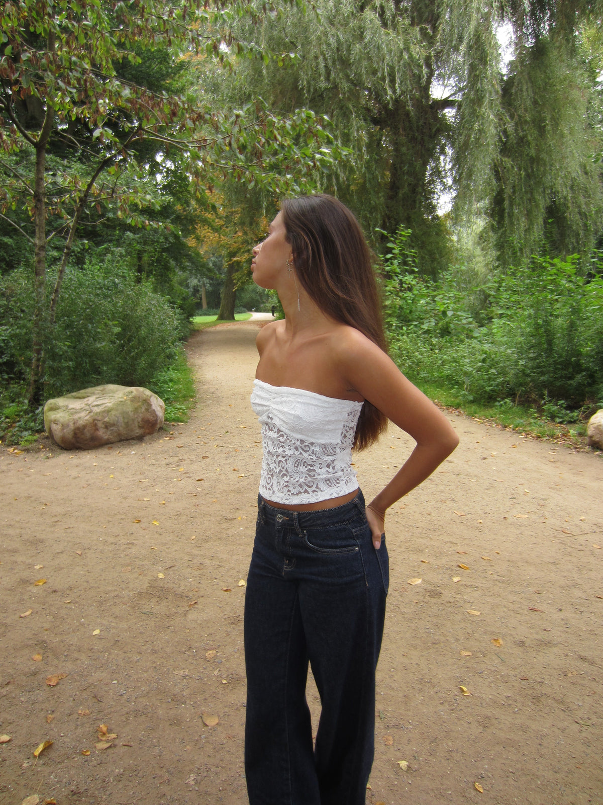 Nora lace bandeau top - White