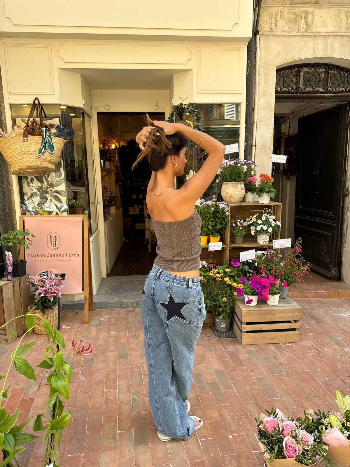 Isla knitted tube top - Grey/Brown
