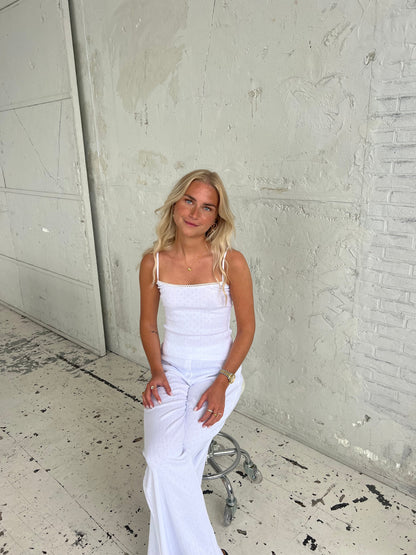 Kaya pointelle top - White