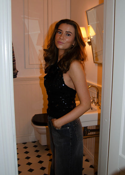 Lovinia sequin top - Black