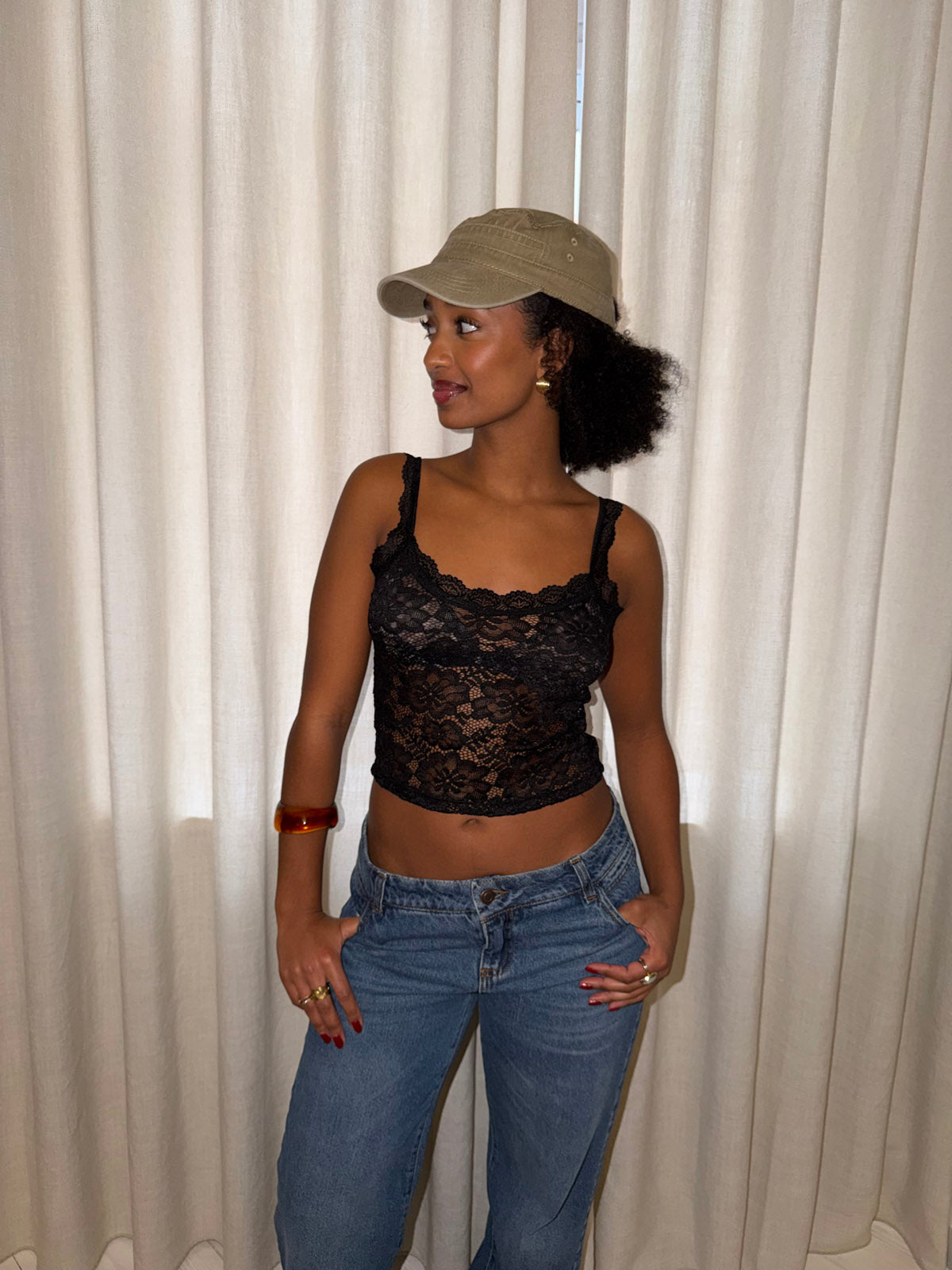 Marina lace top - Black