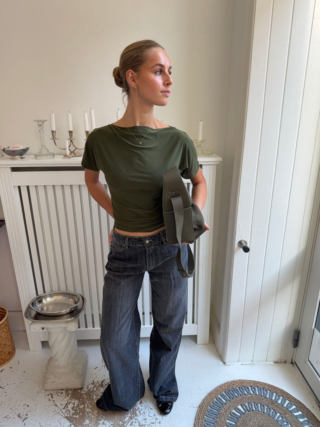 Florine fitted t-shirt – Khaki