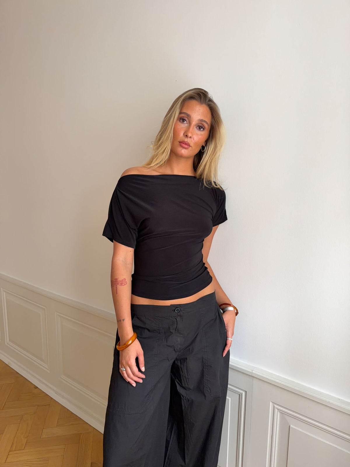 Florine fitted t-shirt - Black
