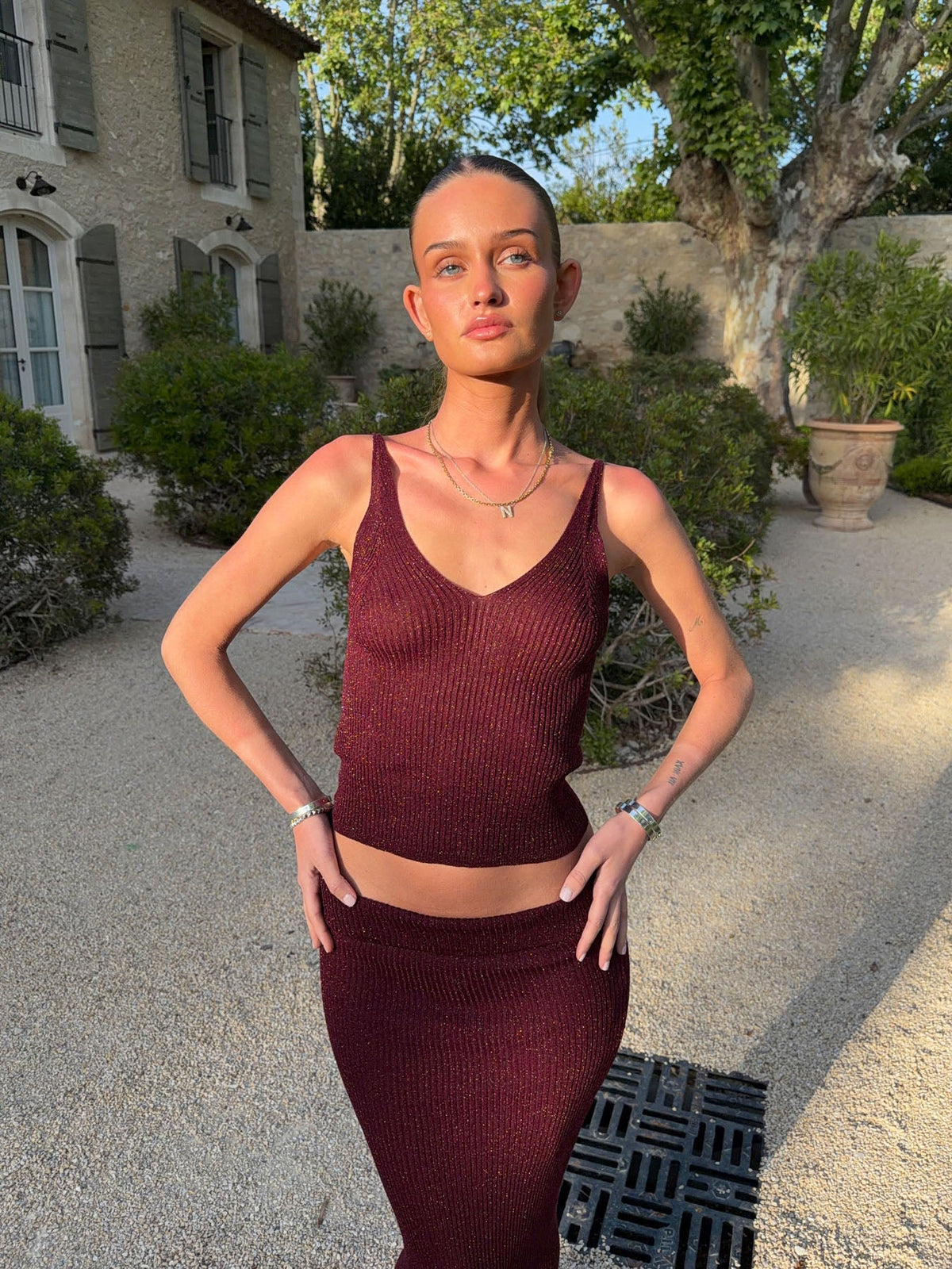 Malie glitter tank top - Bordeaux