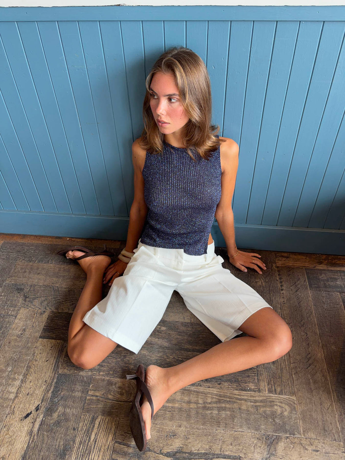 Montania shimmer top - Navy