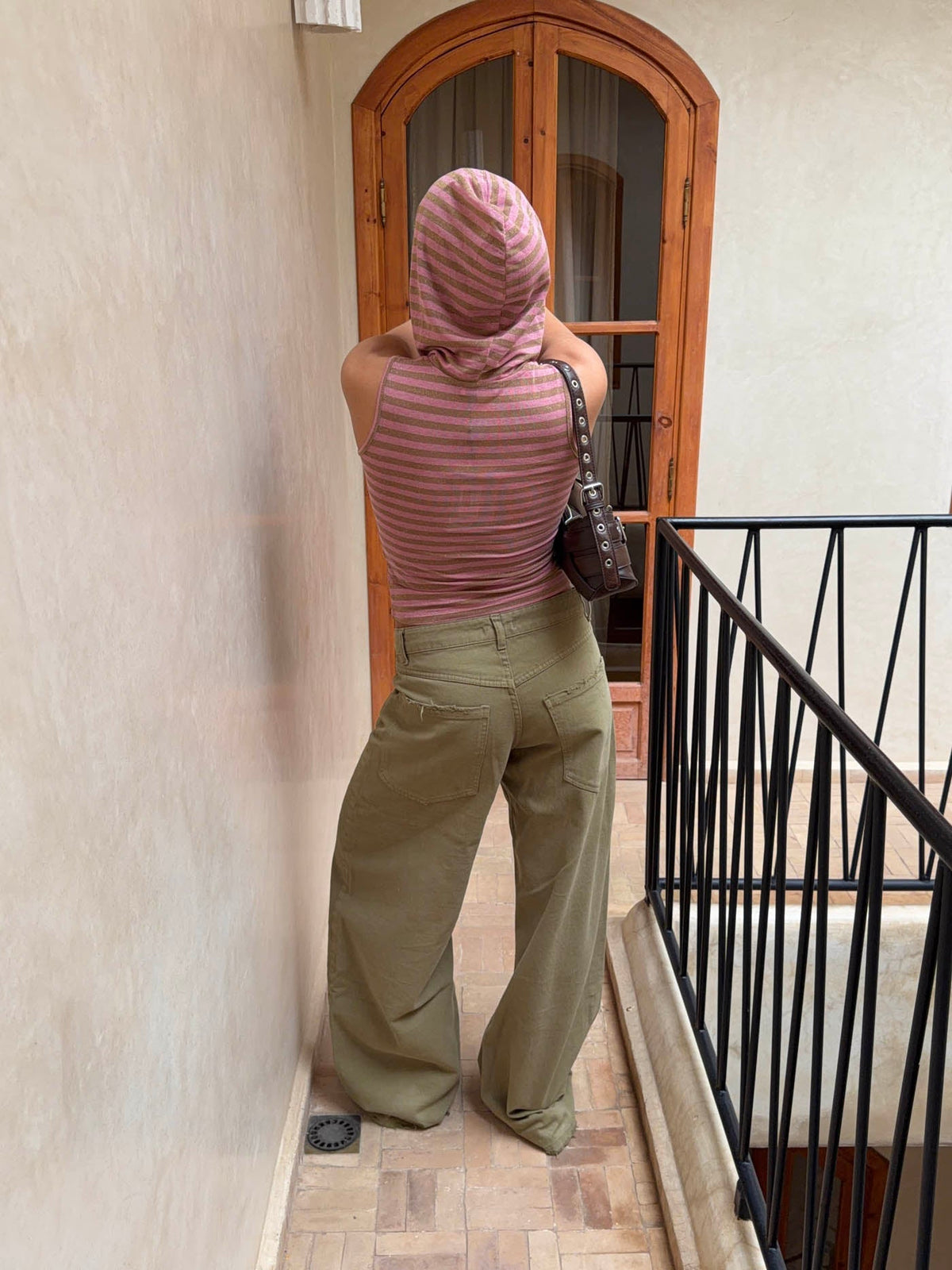 Nova glitter top with hood - Pink/beige