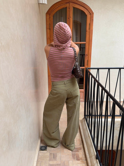 Nova glitter top with hood - Pink/beige