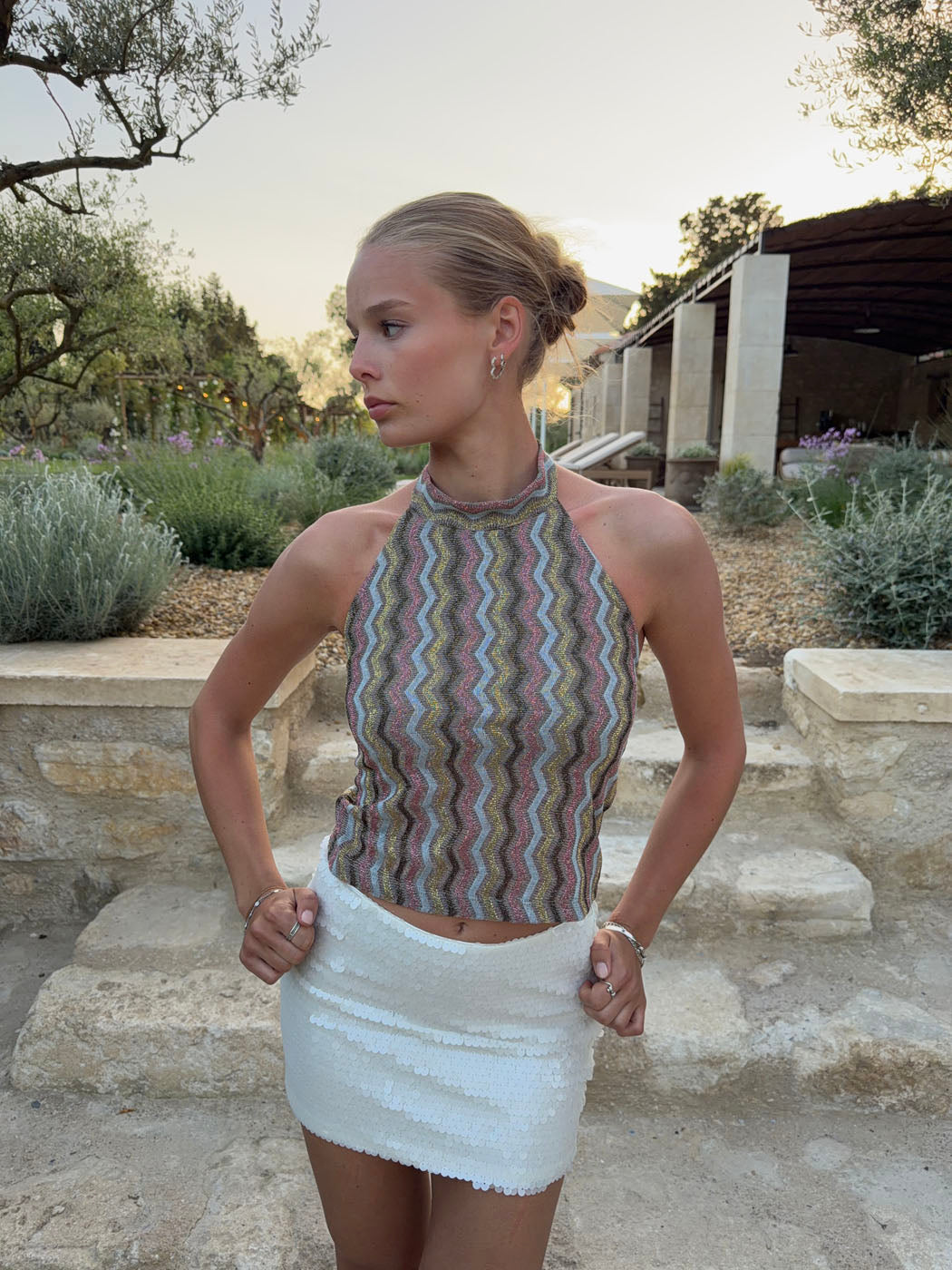 Liah halterneck top with glitter - Multicolored