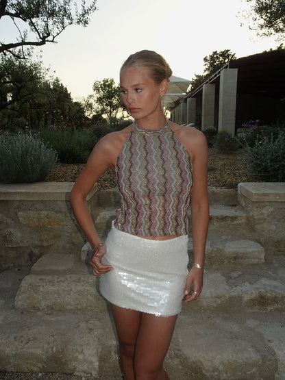 Liah halterneck top with glitter - Multicolored