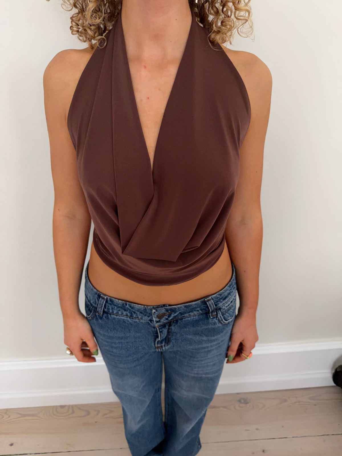 Tina halterneck top - Brown