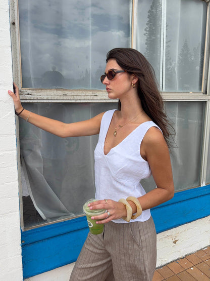Emina linen top - White
