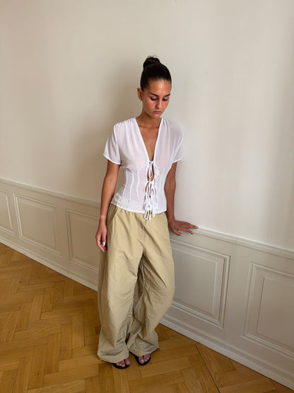 Silivia mesh top - White
