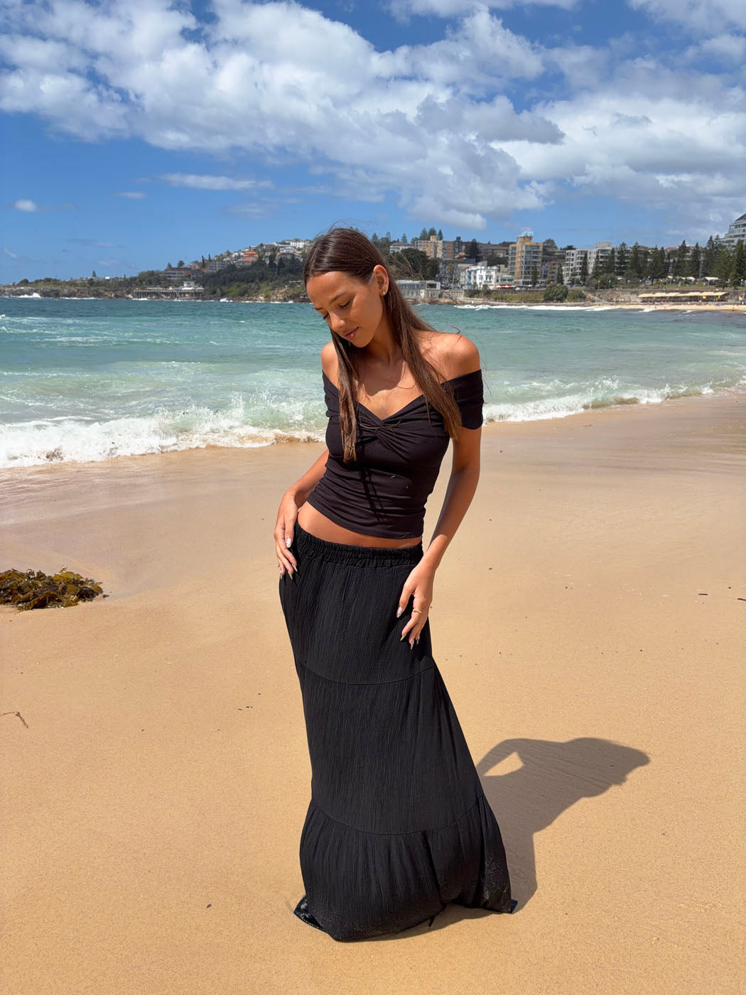Abigail off shoulder top - Black