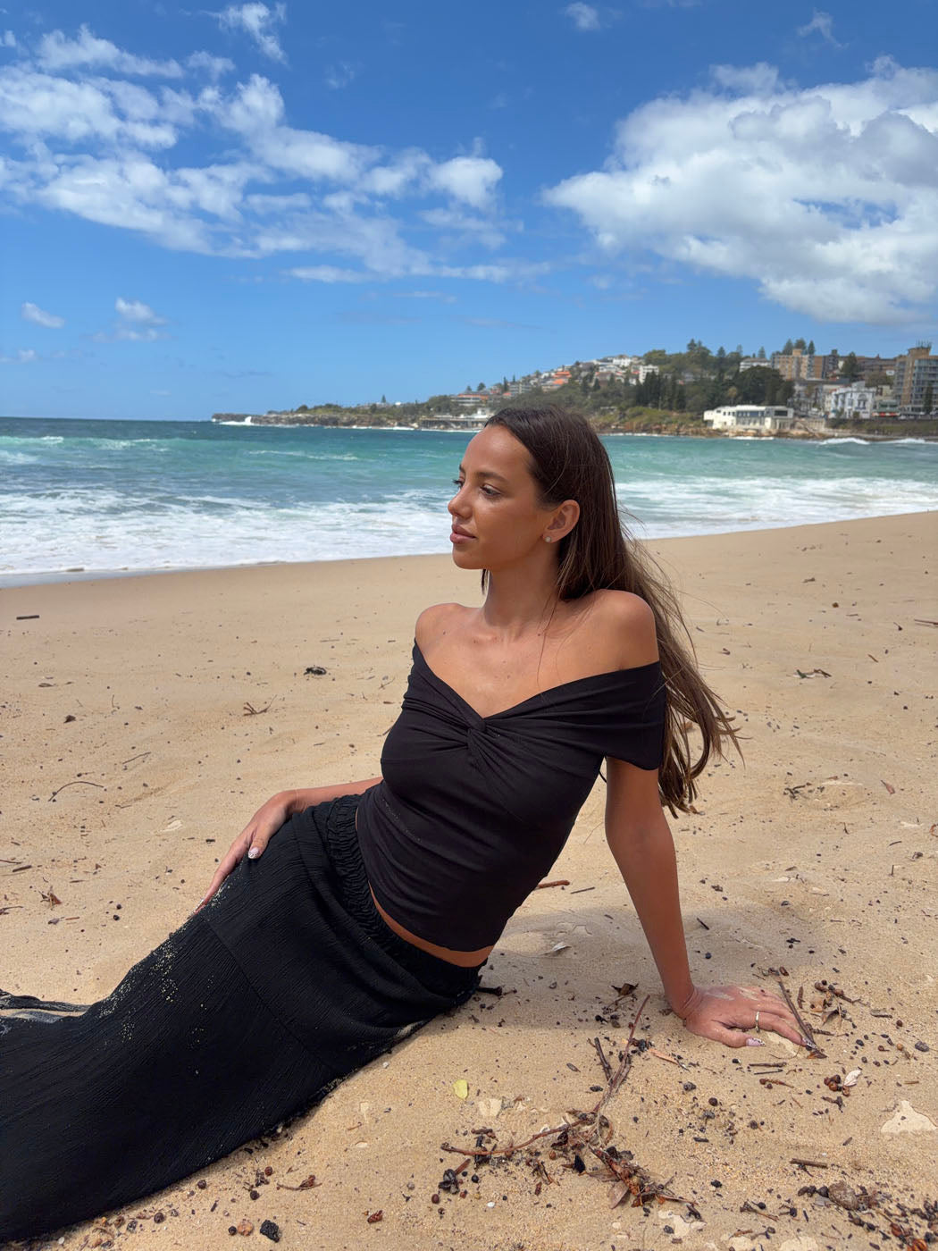 Abigail off shoulder top - Black