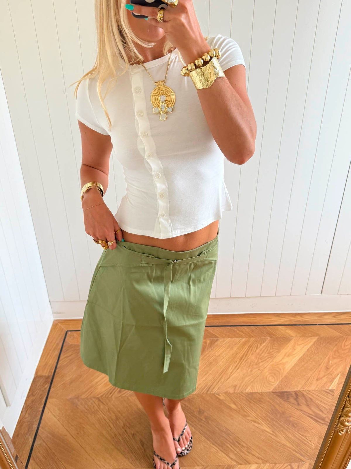 Scandivv t-shirt with buttons - White