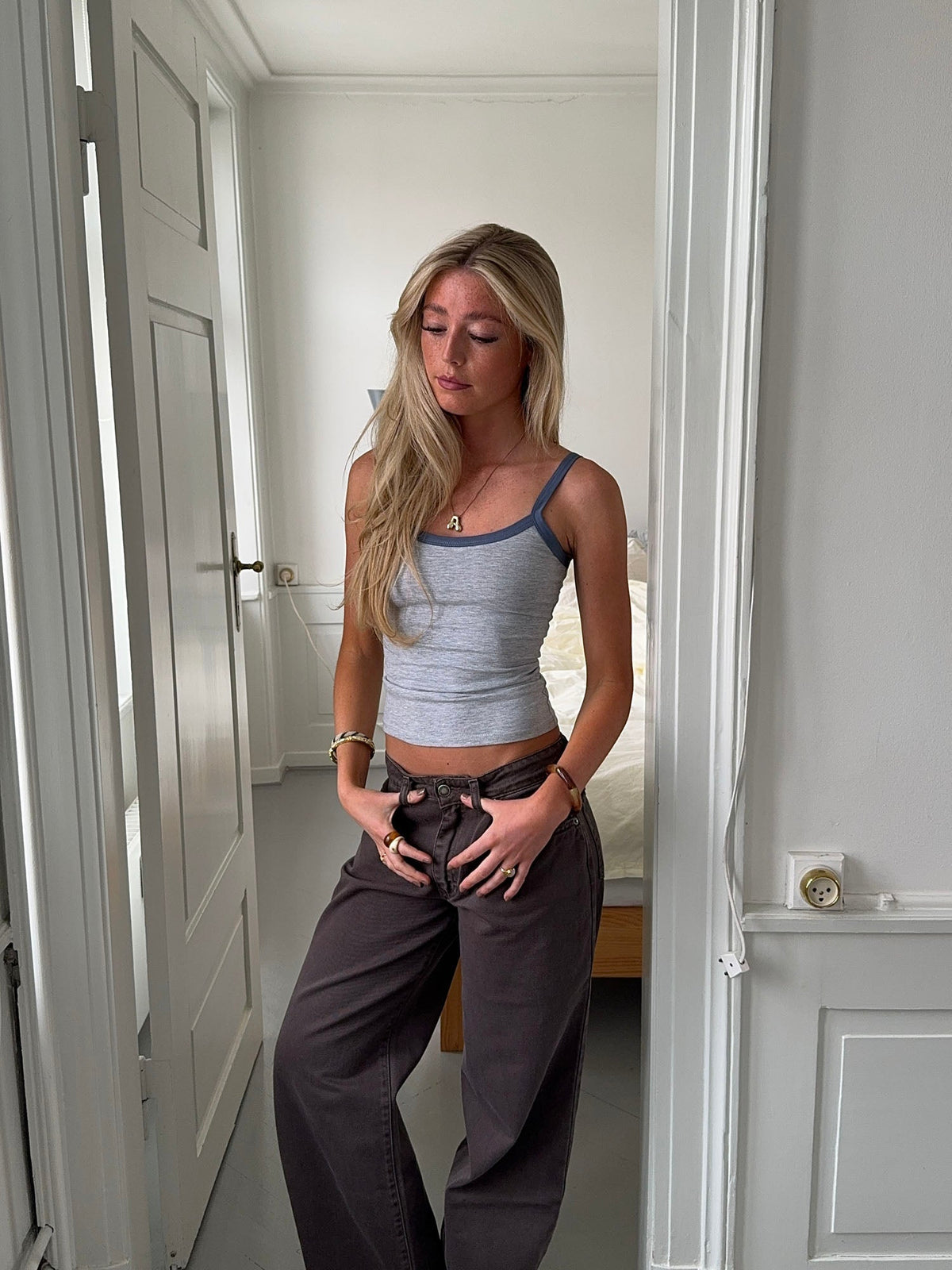 Wren tank top - Grey/blue