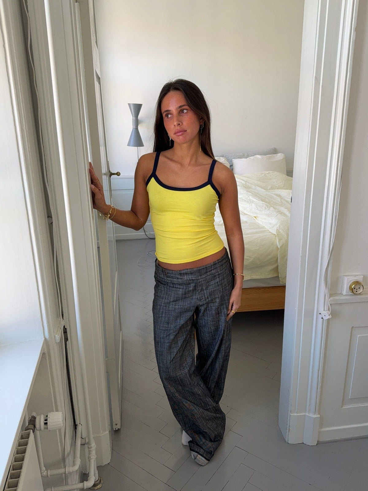 Wren tank top - Yellow/navy