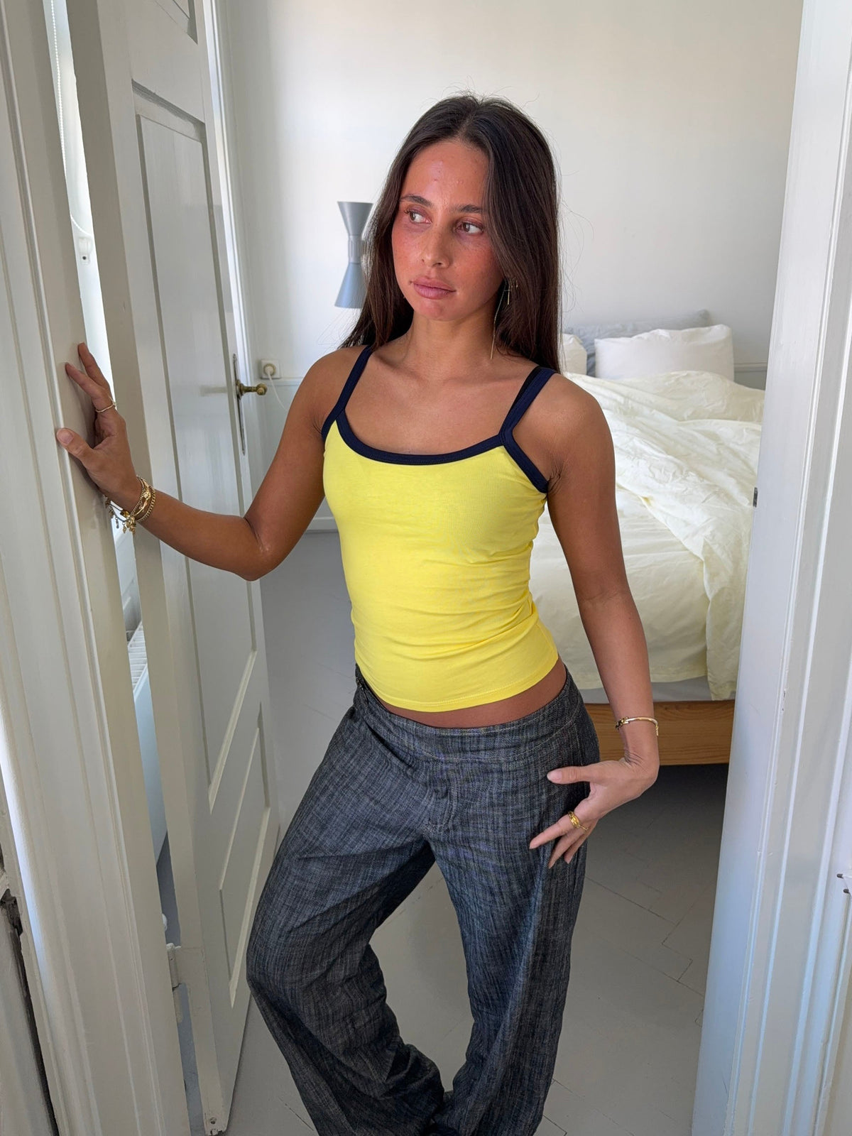 Wren tank top - Yellow/navy