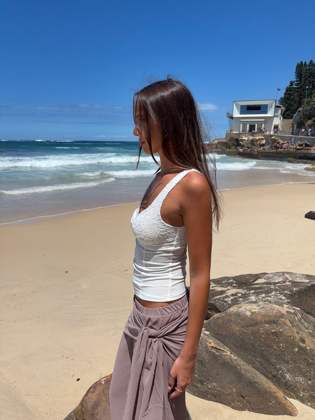 Lana top with lace - White