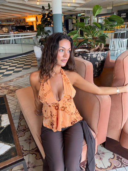 Lumi top with sequins - Orange