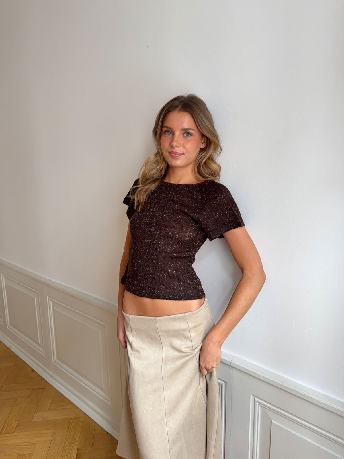 Kristin top with open back – Brown