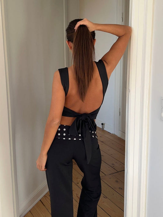 Isolda top with open back - Black