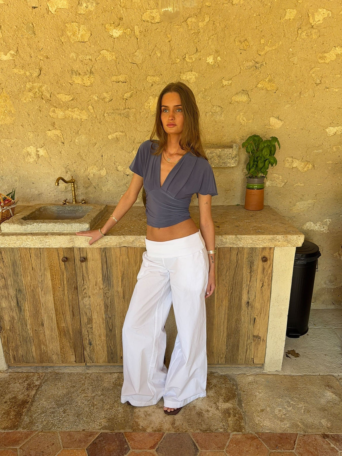 Amelia v-Neck top - Blue